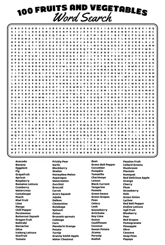 100 Word Word Search Pdf Printable