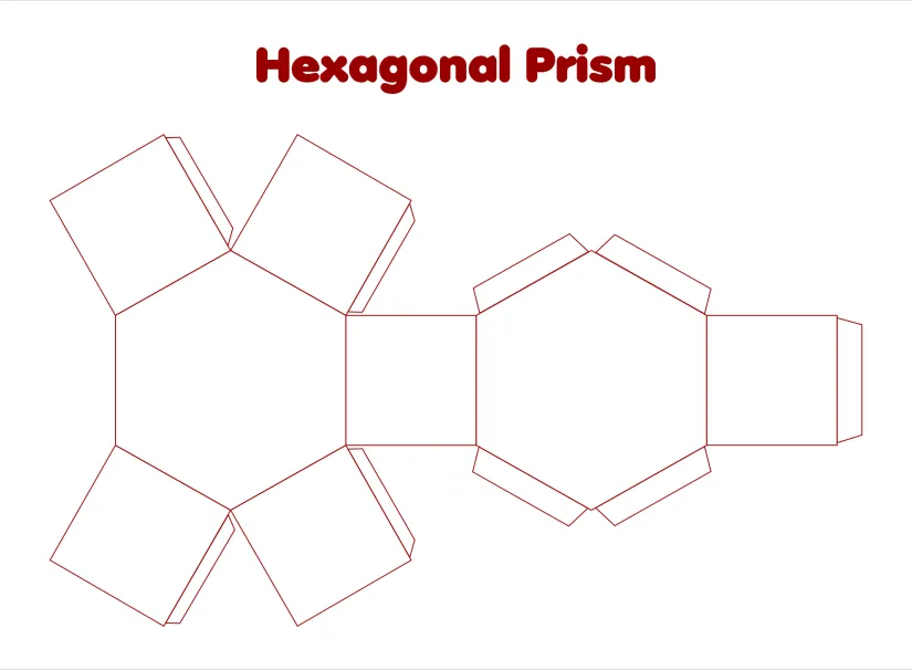 3D Hexagon Shape Printable Templates