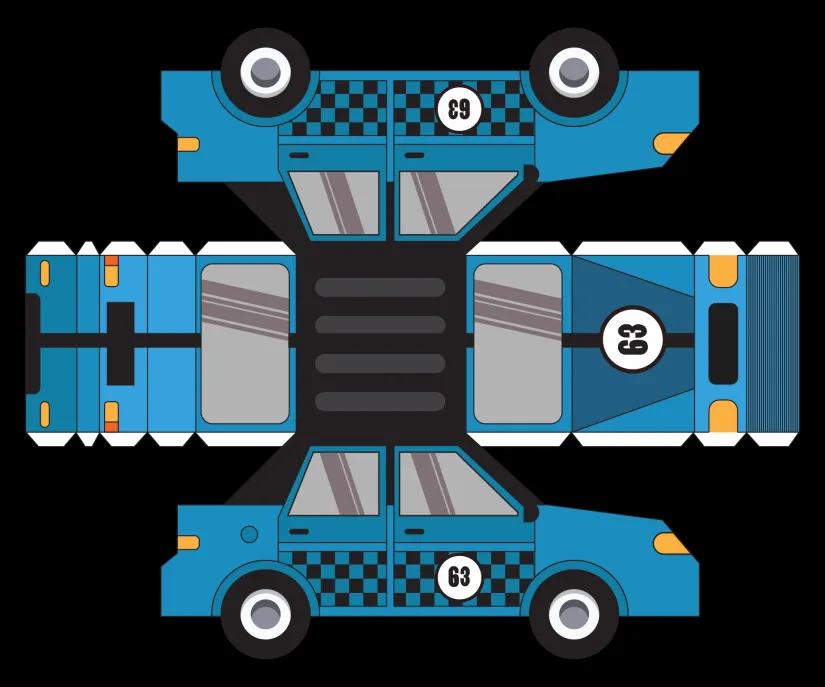 3D Race Car Template Printable