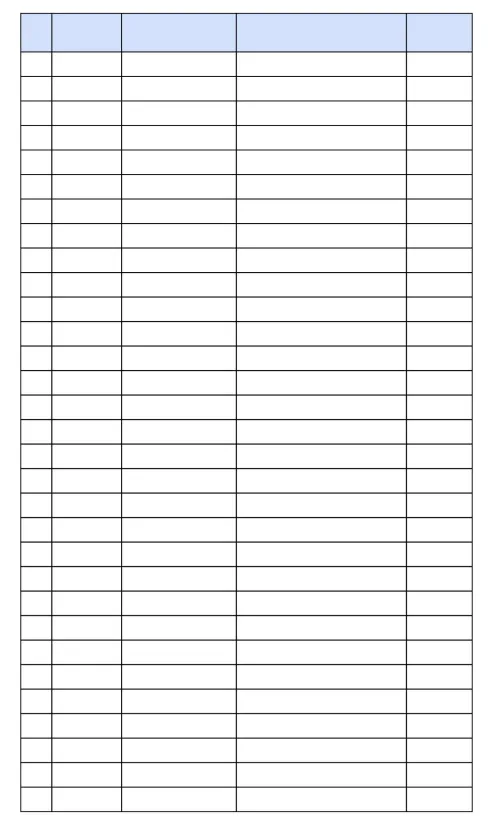 5 Column Lined Paper Template
