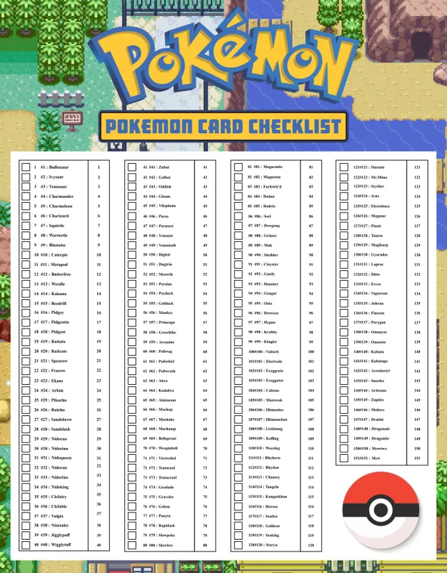 All Pokemon List in Order