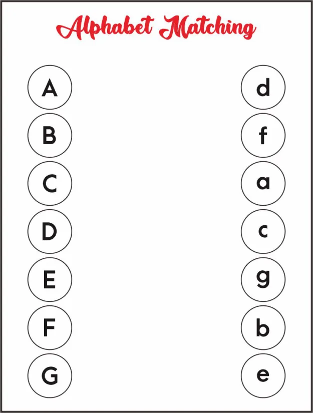 Alphabet Matching Letters Worksheets Printable