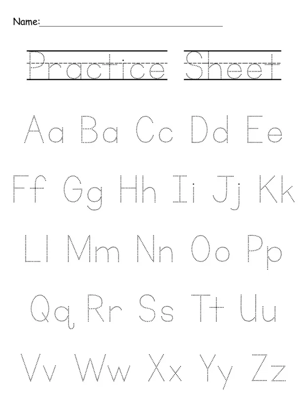 Alphabet Writing Practice Letter Sheets