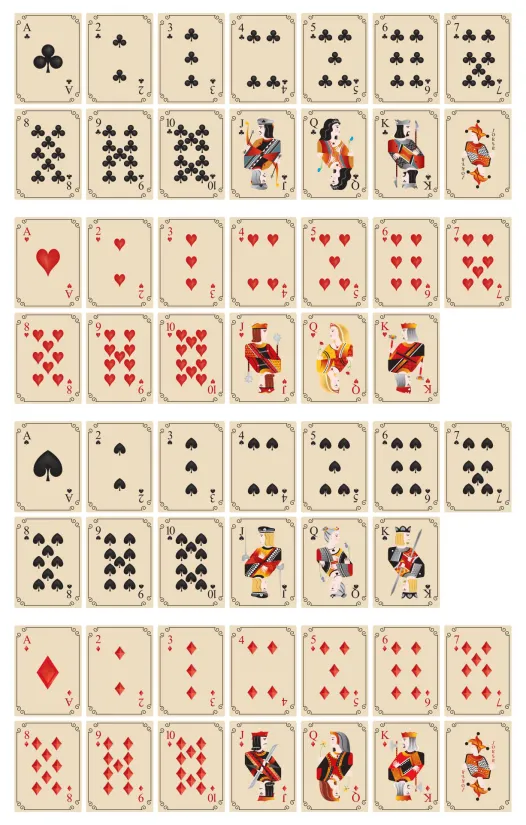 Antique Playing Cards Set Printable