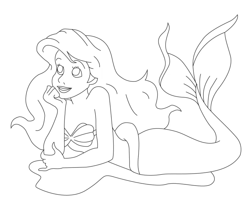 Ariel From The Little Mermaid Printable Coloring Page