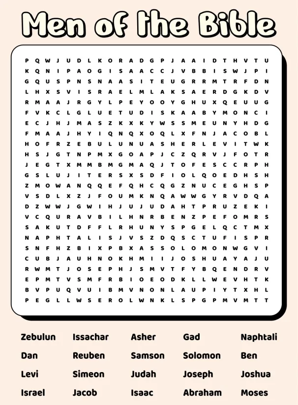 Bible Word Search Worksheets