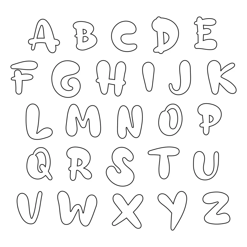Big Printable Bubble Letters Alphabet