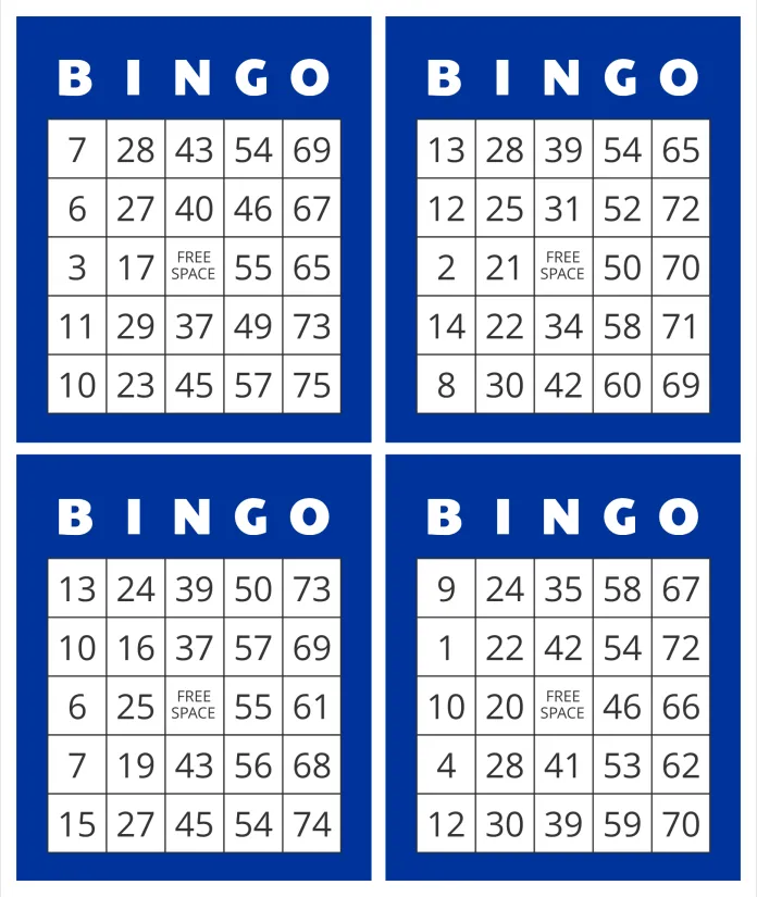 Bingo Numbers 1 75