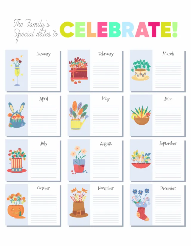 Birthday Reminder Chart Printable