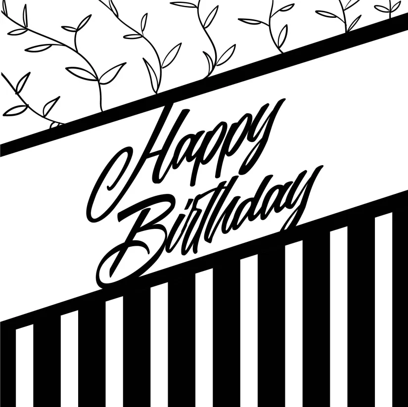 Black and White Birthday Card