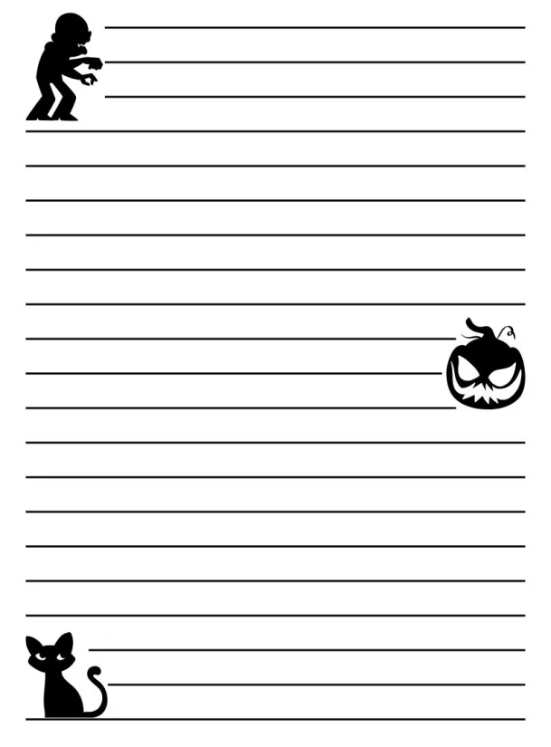 Black and White Lined Writing Paper