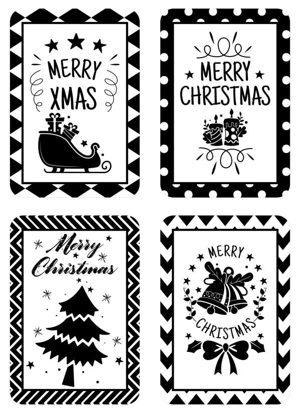 Black and White Printable Christmas Gift Tags