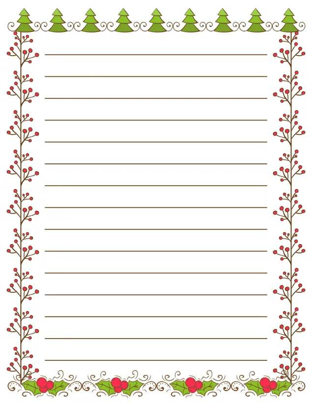 Blank Christmas Writing Paper