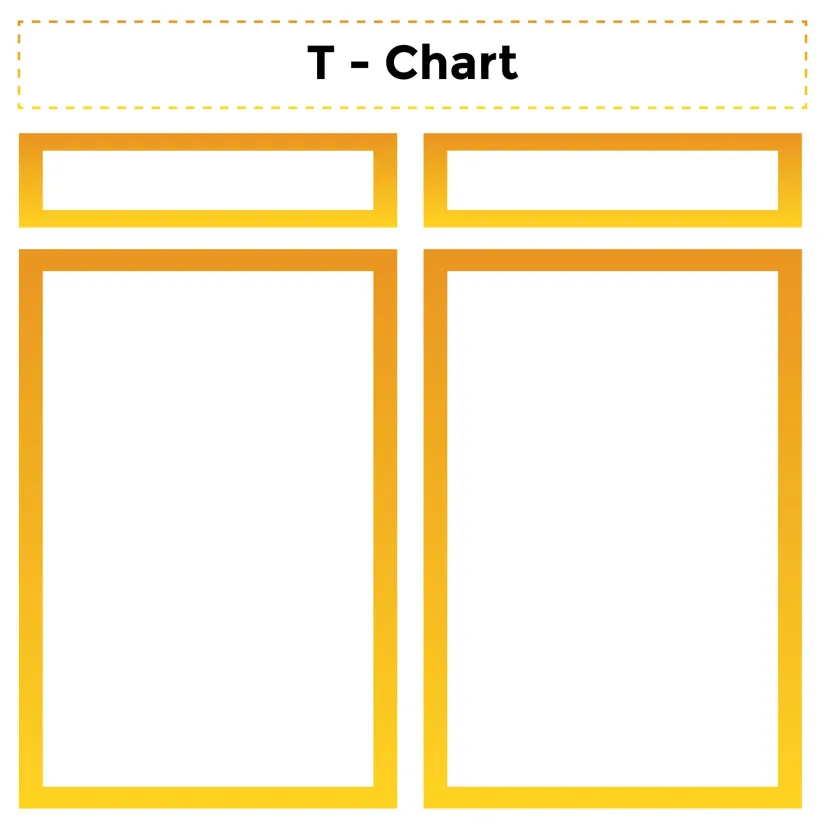 Blank T Chart Graphic Organizer