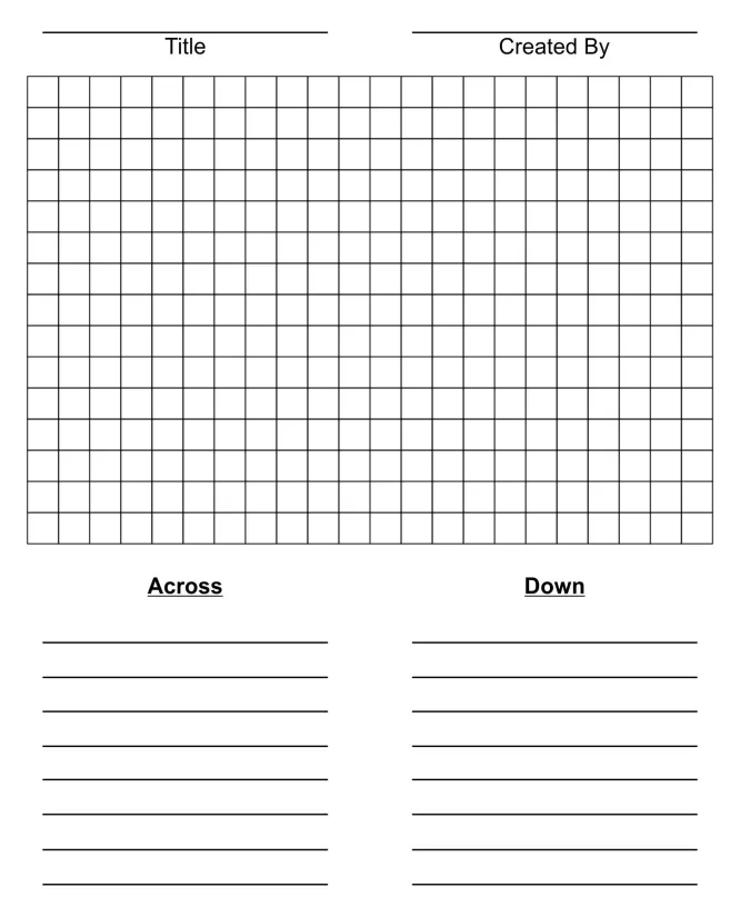 Blank Word Search Paper