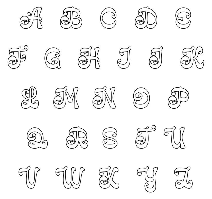 Bubble Letter Cursive Fonts Alphabet