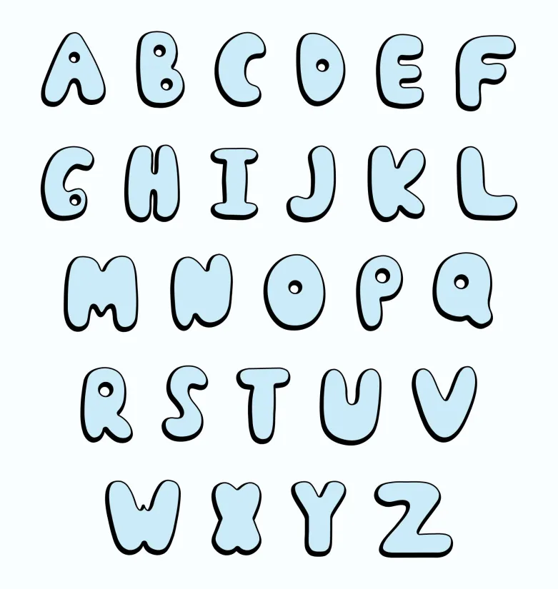 Bubble Letters Alphabet
