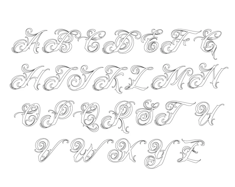 Calligraphy Letter Stencils