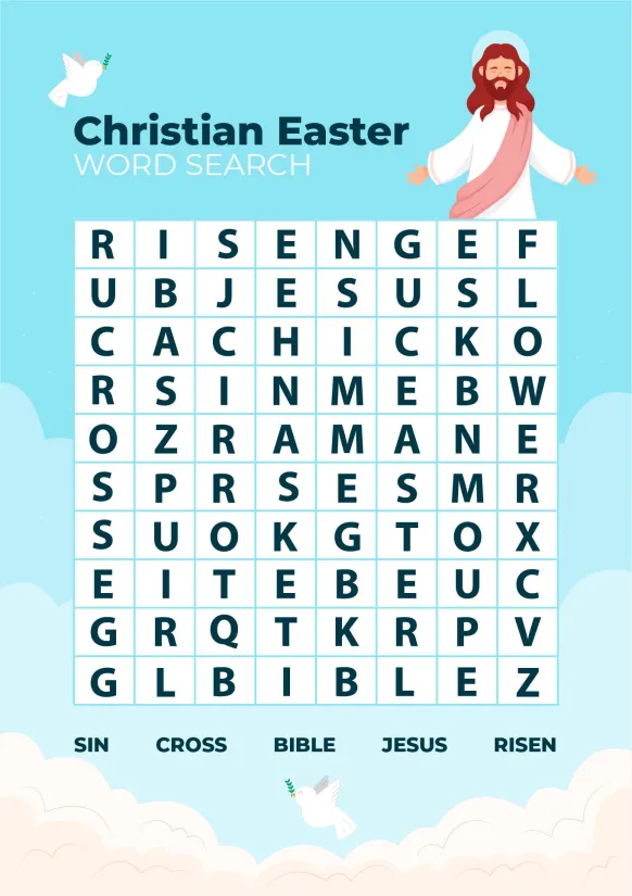 Christian Easter Word Search Printable