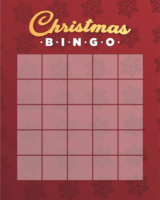 Christmas Bingo Template Blank