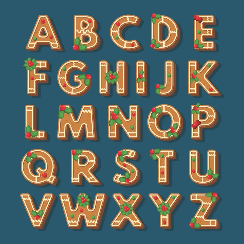 Christmas Bubble Letters to Print