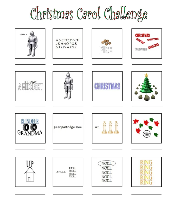 Christmas Carol Brain Teasers Worksheets