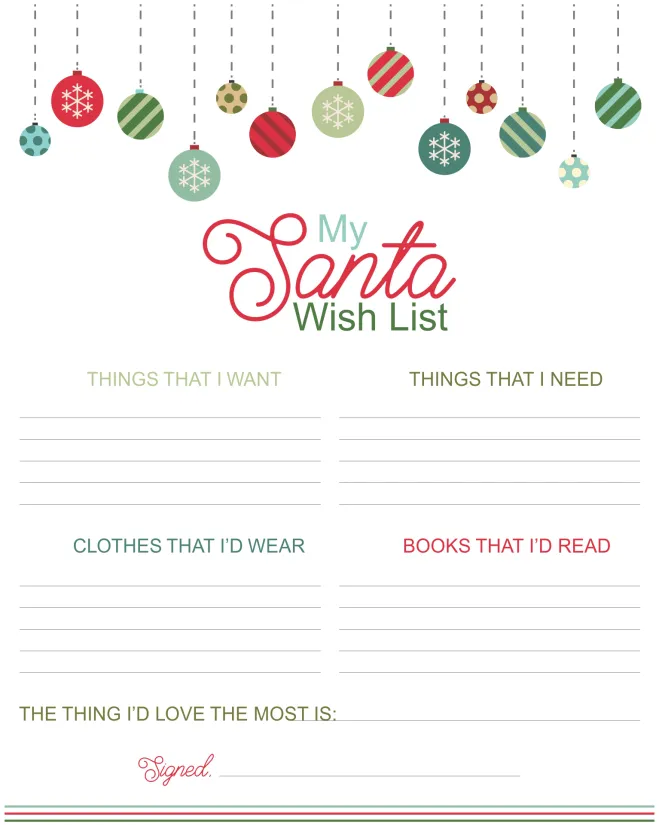 Christmas Gift List Template