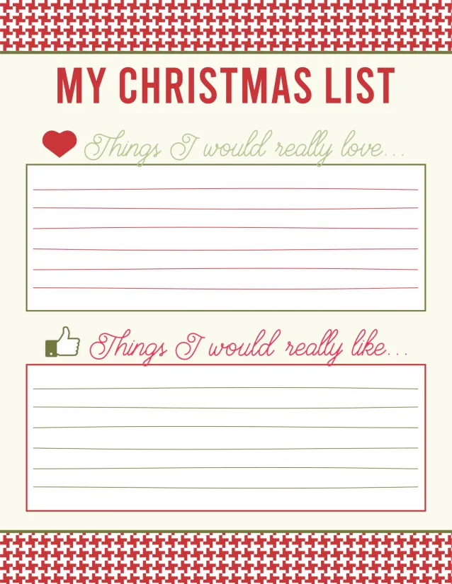 Christmas Gift List Template