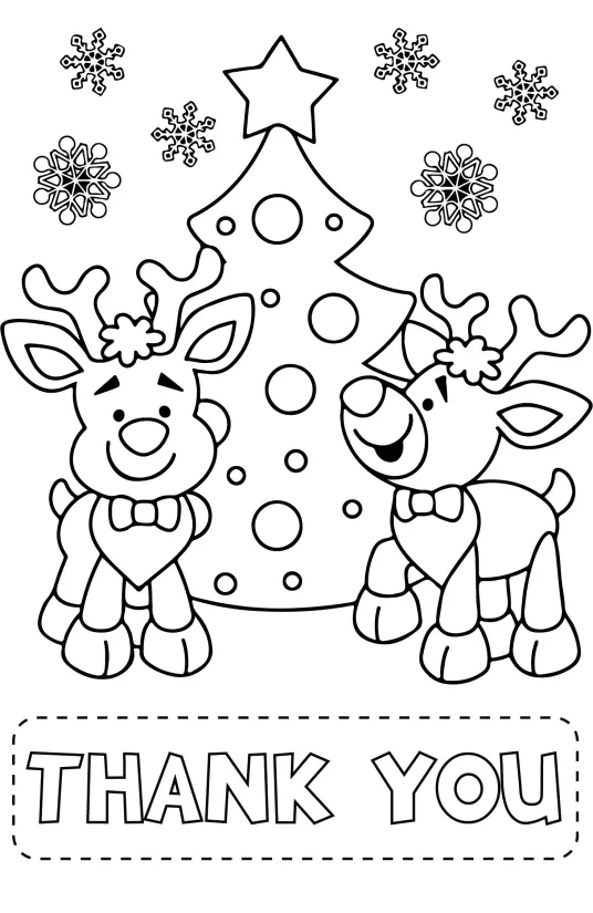 Christmas Thank You Coloring Page