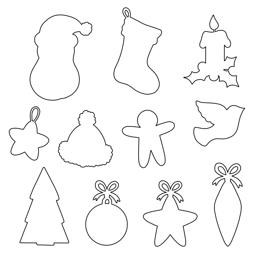 Christmas Tree Ornament Patterns Cut Out