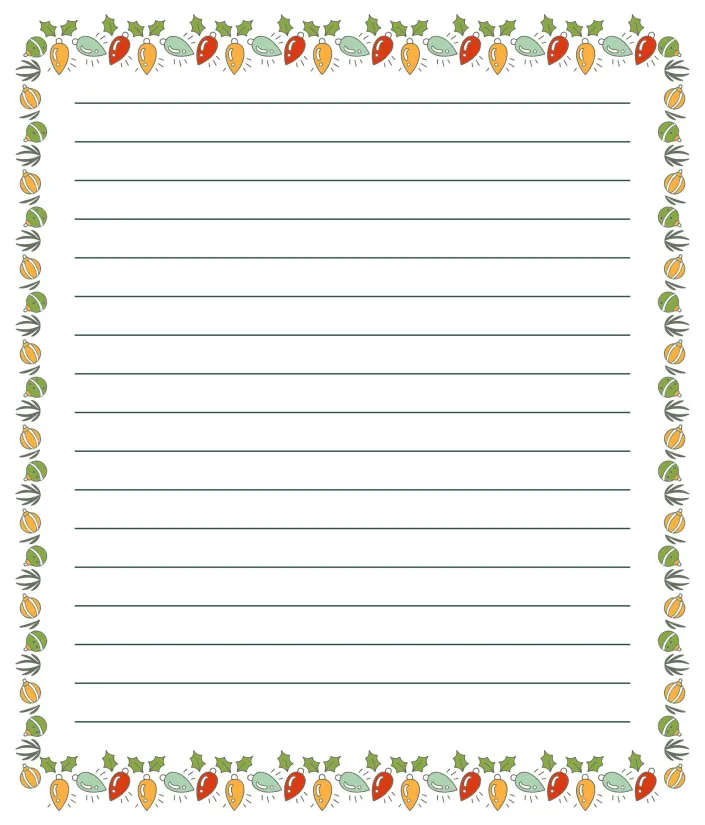 Christmas Writing Paper With Decorative Borders