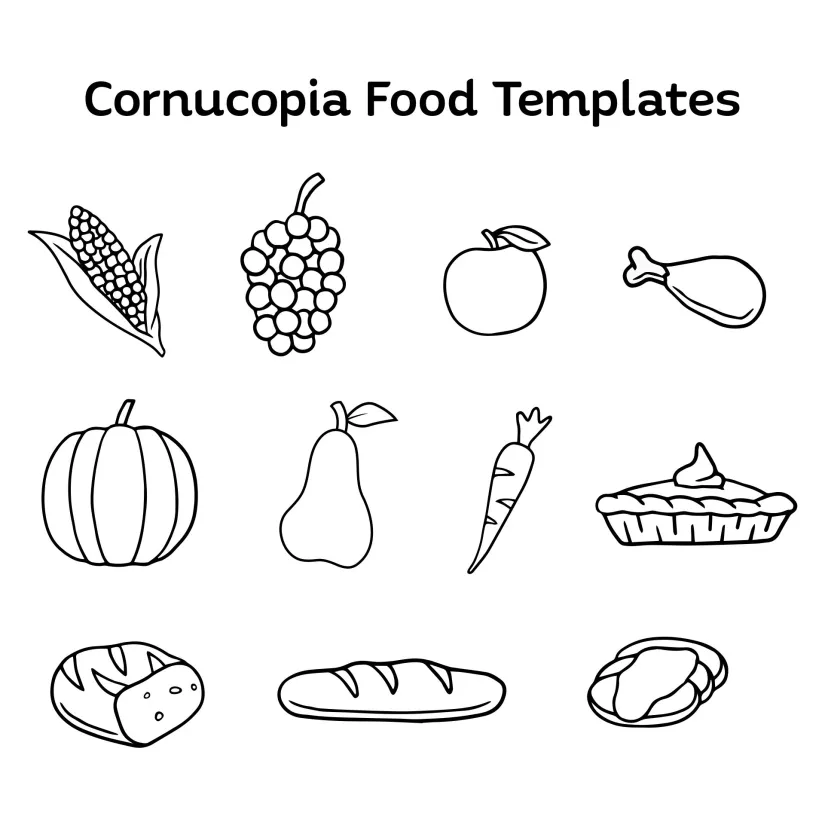 Cornucopia Food Printables Templates