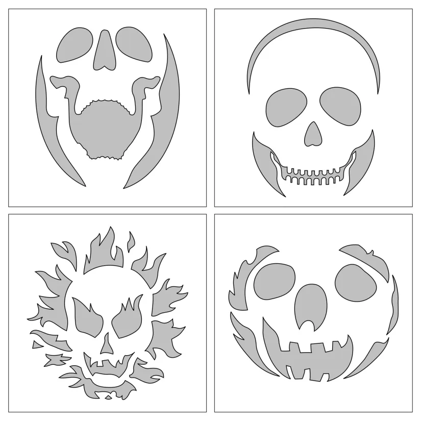 Cracked Skull Pumpkin Templates For Carving