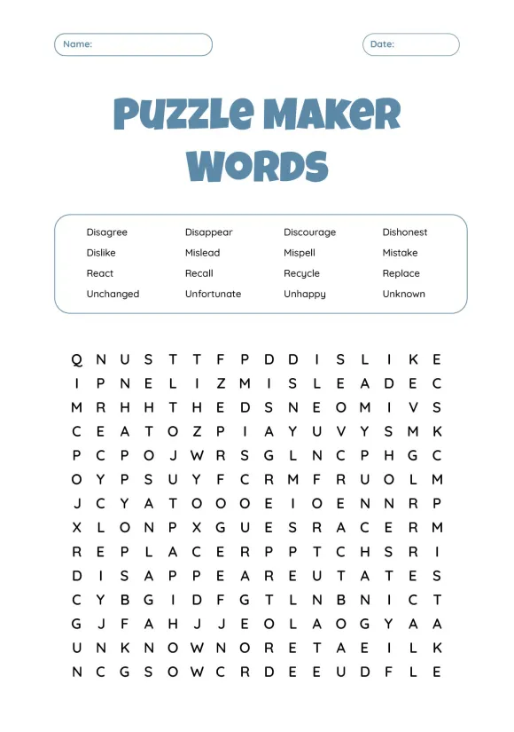 Create Word Search Puzzles Game