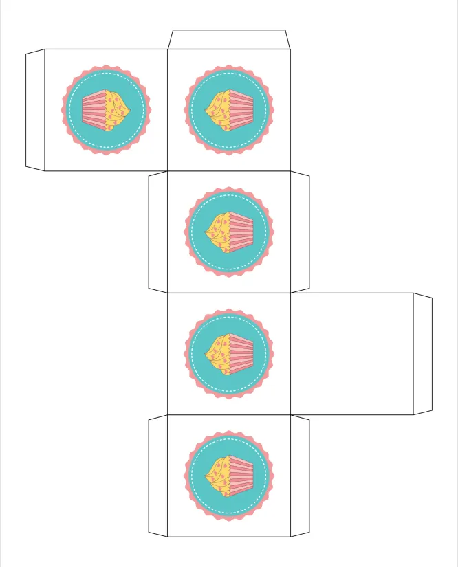 Cupcakes Boxes Templates Printable Free