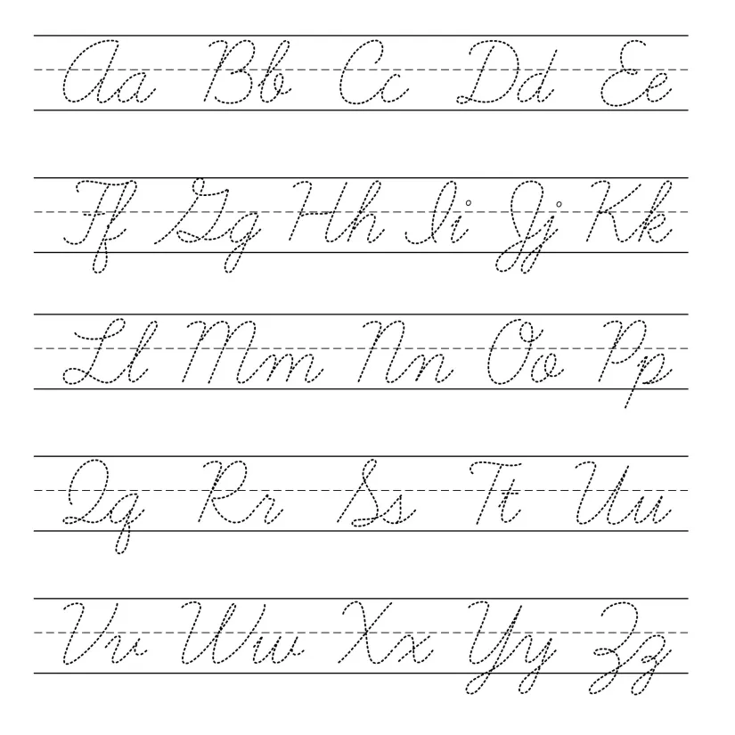 Cursive Letters Lowercase And Uppercase