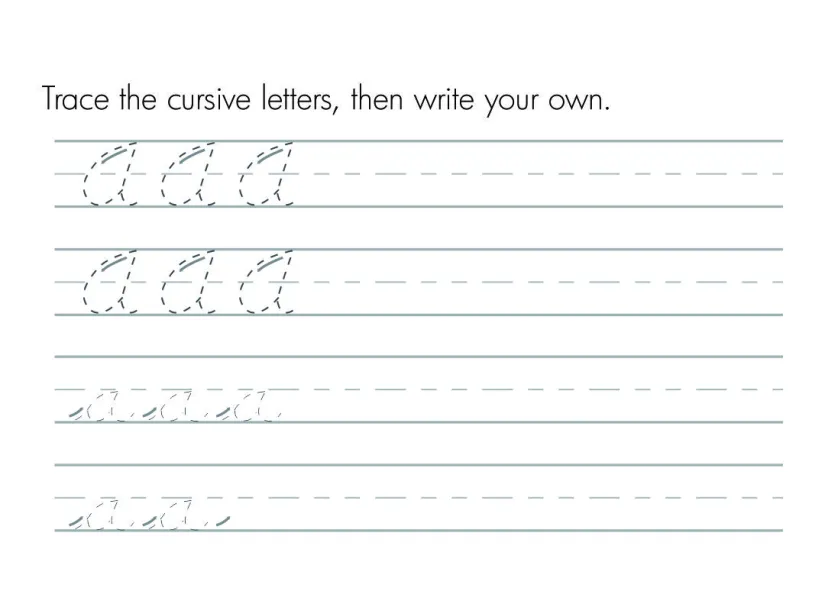 Cursive Letters Worksheets Printable