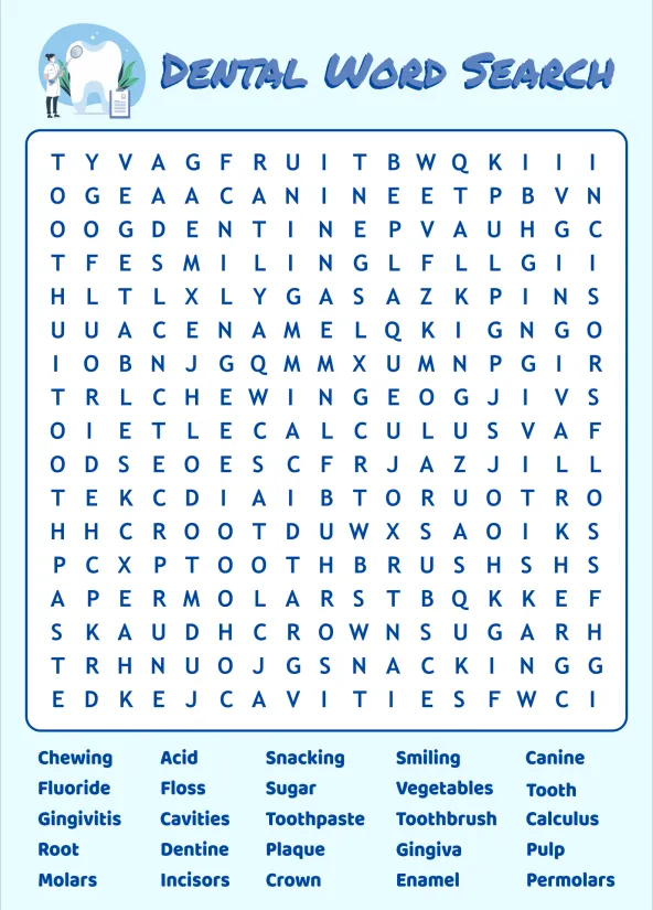 Dental Word Search Puzzles