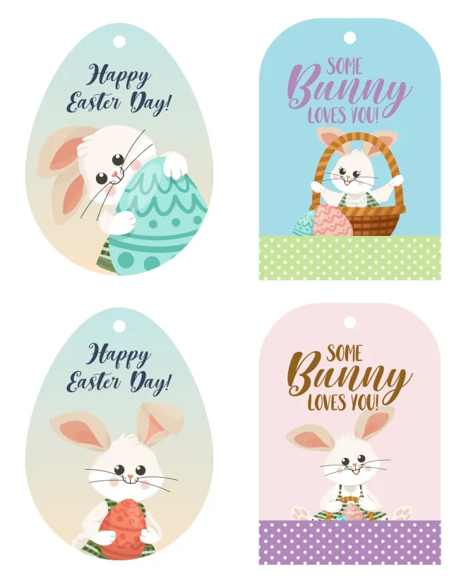 Easter Bunny Gift Tags Printable