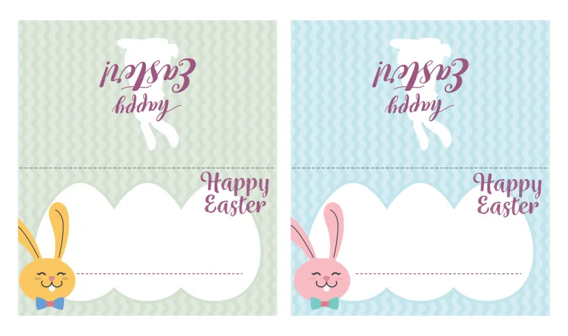 Easter Bunny Table Place Names Printable