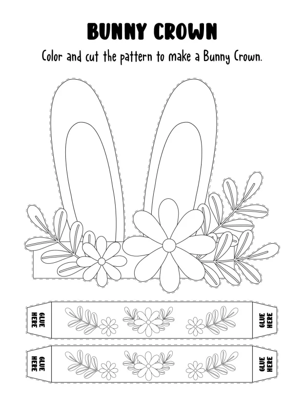 Easter Craft Bunny Crown Printable