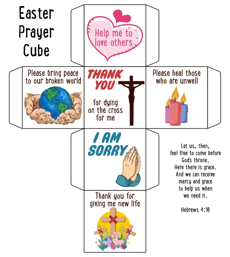 Easter Prayer Cube Printable