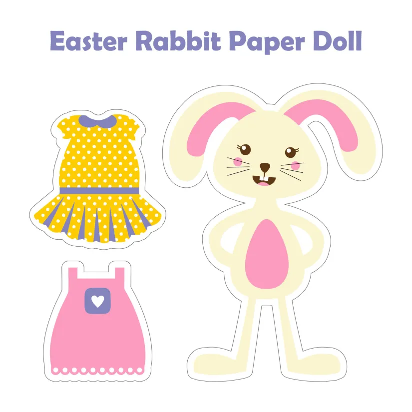 Easter Rabbit Paper Doll