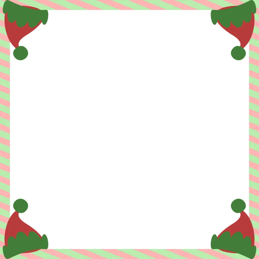 Elf Christmas Border Clipart