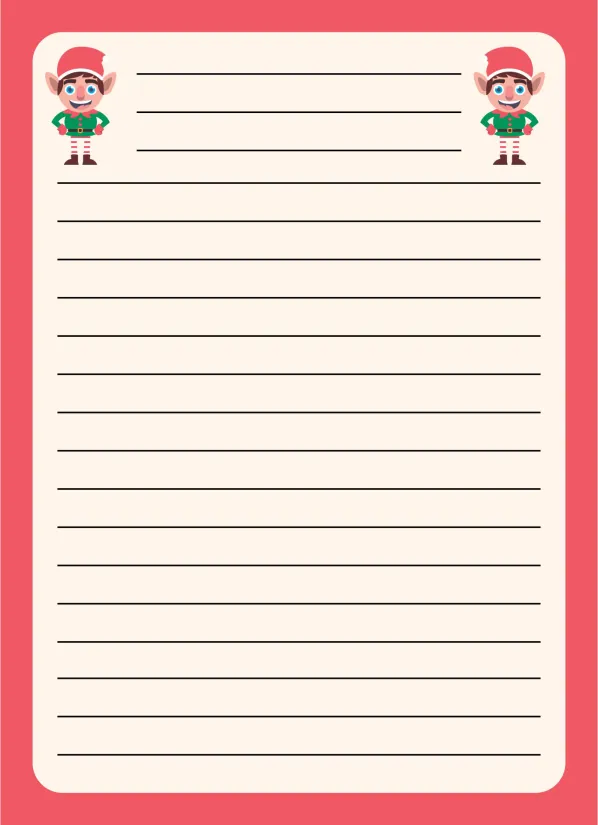 Elf On the Shelf Writing Paper Printable