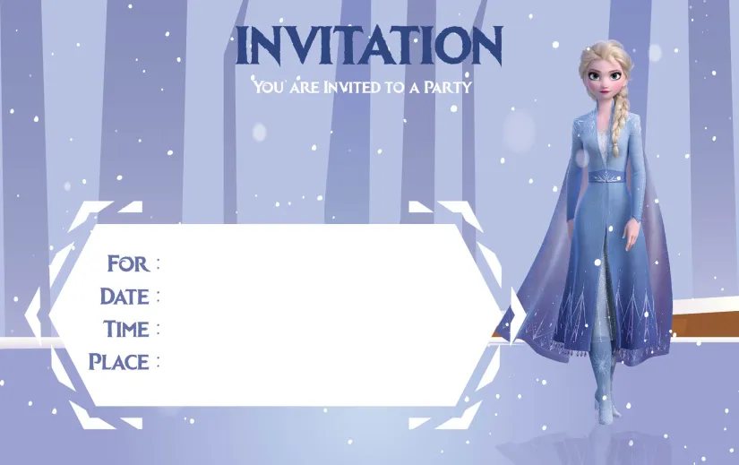 Elsa Frozen Birthday Party Invitations Editable