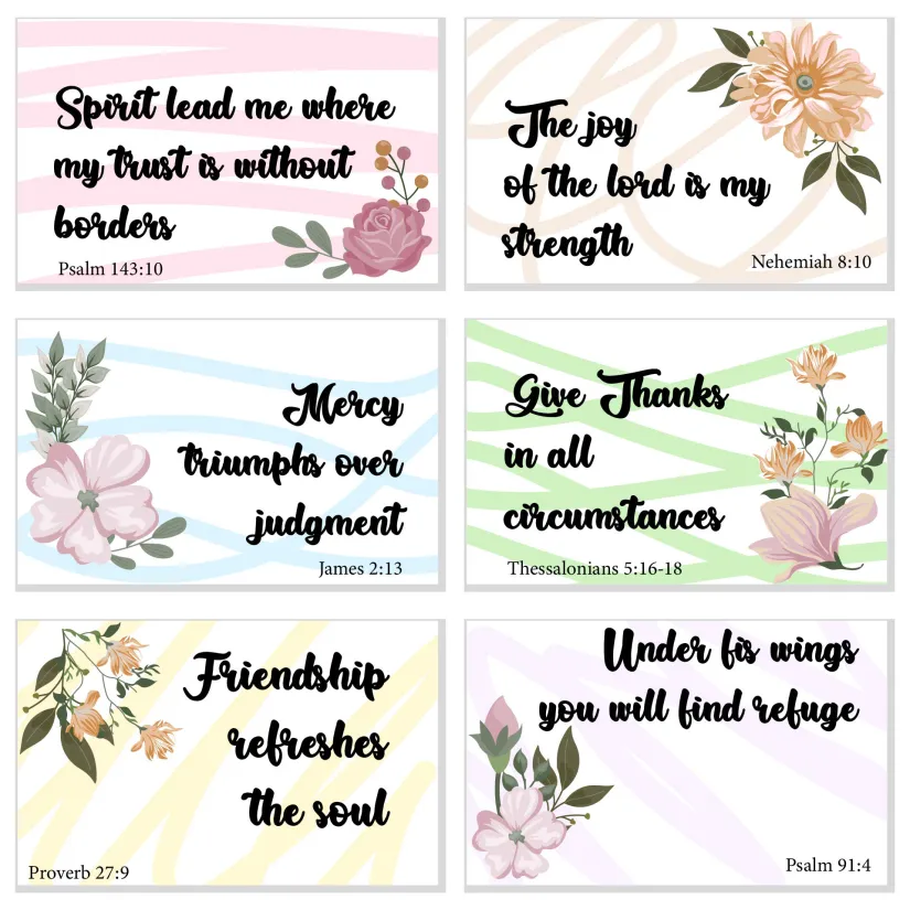 Encouraging Bible Verses On Printable Memory Cards