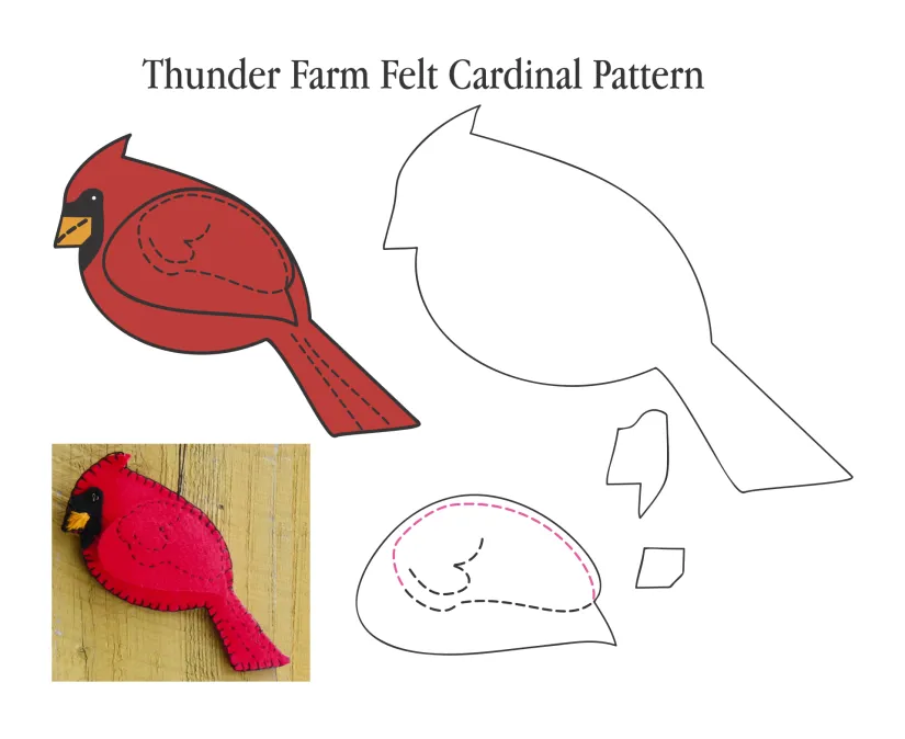 Felt Bird Ornament Pattern Christmas