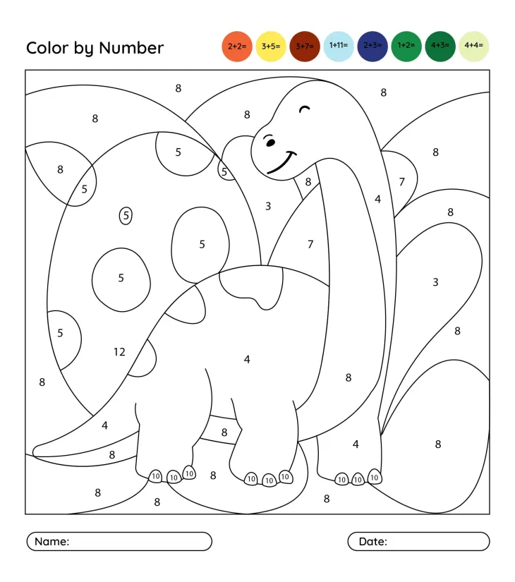 First Grade Math Worksheets Color by Numbers