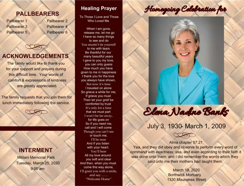 Funeral Program Templates